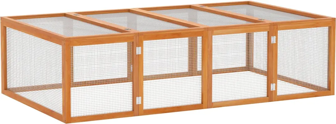 Pawhut Konijnenhok Hout 181x100x48cm