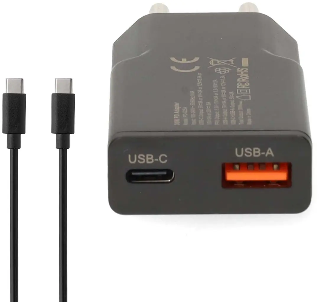 Nedis WCHA20BK Oplader 20W - USB-A/USB-C - Zwart