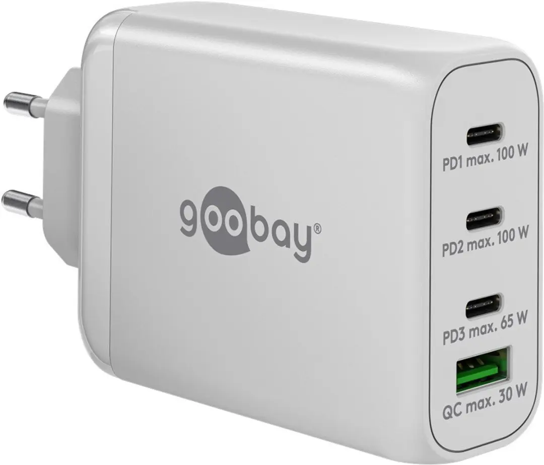 Goobay 65555 Thuislader 100W - 3x USB-C PD 1x USB-A QC - Zwart