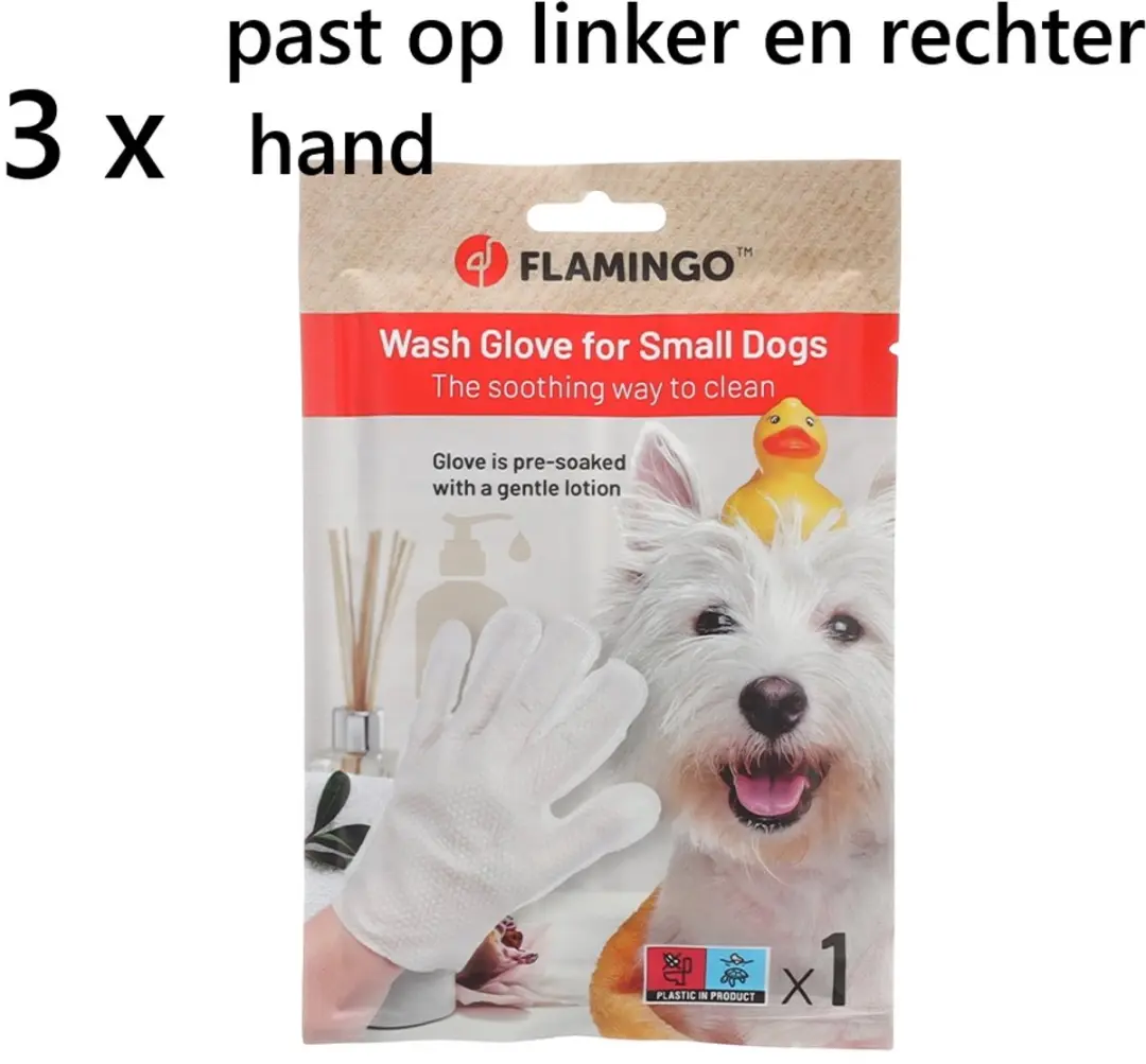 Flamingo Washandschoen voor Kleine Hondjes