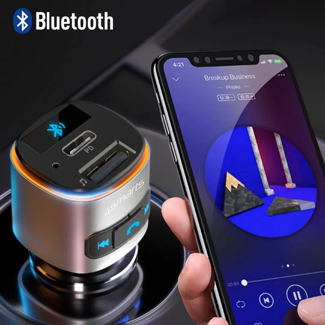 4Smarts 500137 Bluetooth FM Muziekzender - 18W - Zwart