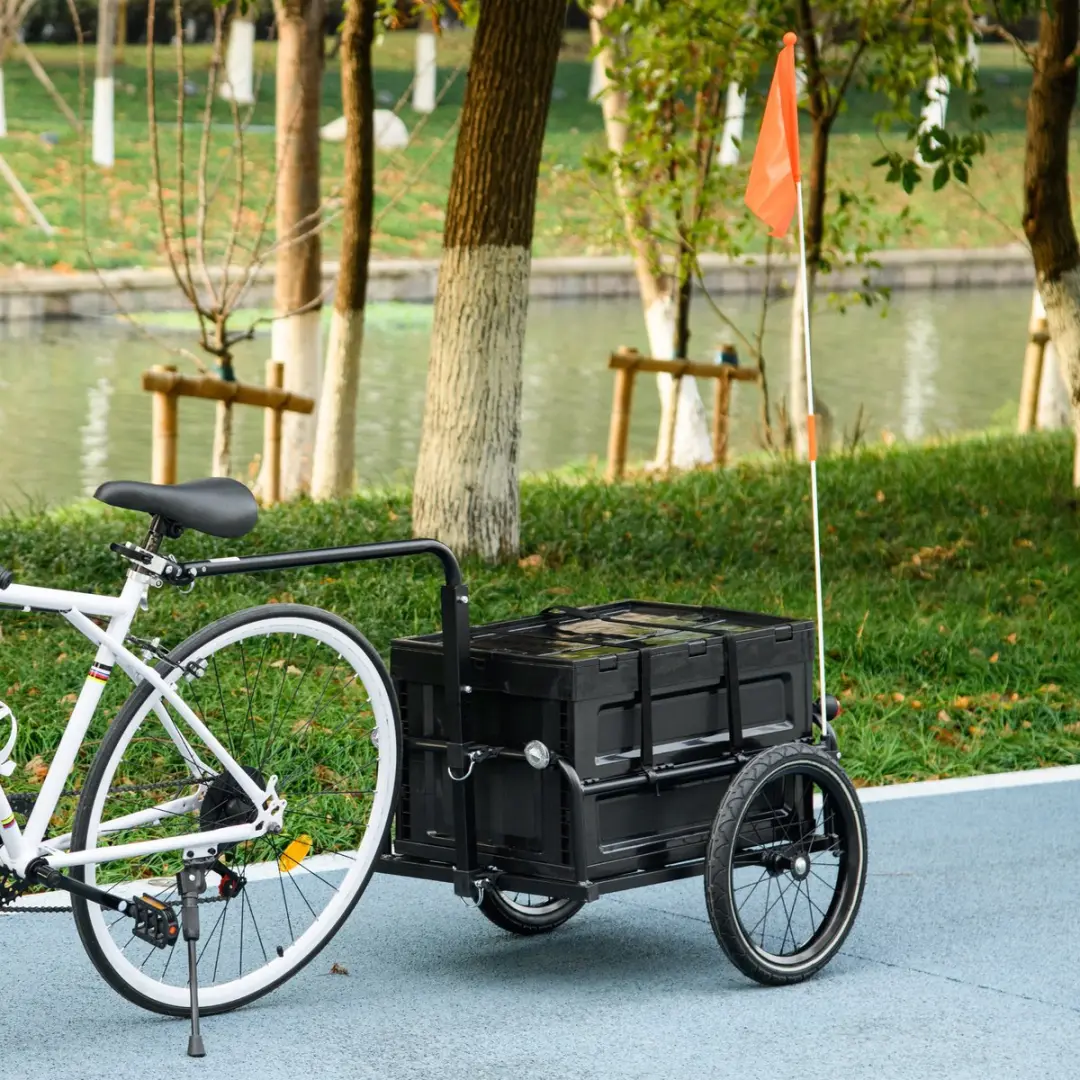 Homcom Fietsvrachtwagen - 145x61x81cm - Zwart