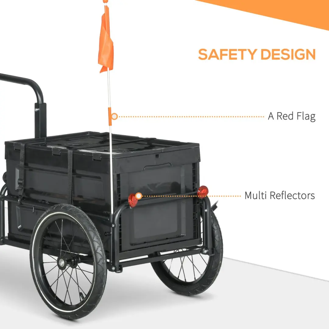 Homcom Fietsvrachtwagen - 145x61x81cm - Zwart