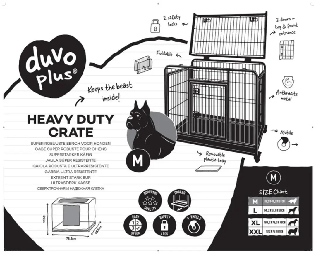 Duvo Heavy Duty Bank L 93x61x69cm - Antraciet