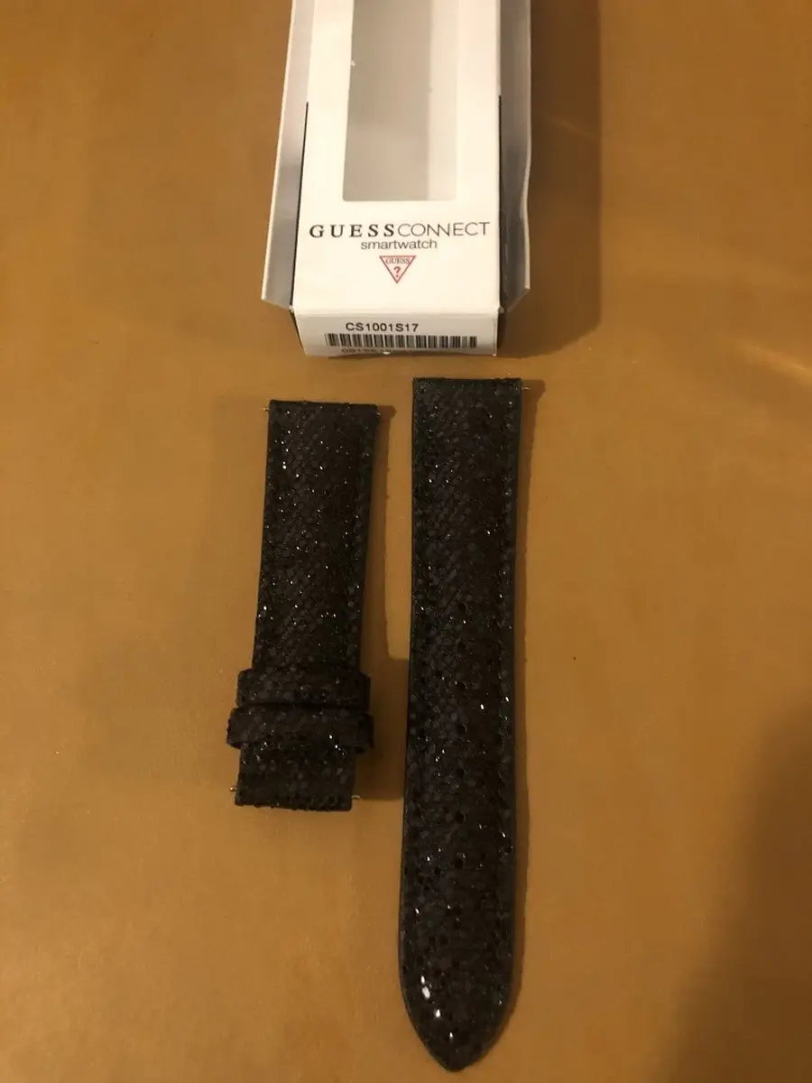 GUESS Connect Horlogeband 20mm - Zwart Glitter - 41mm Smartwatch