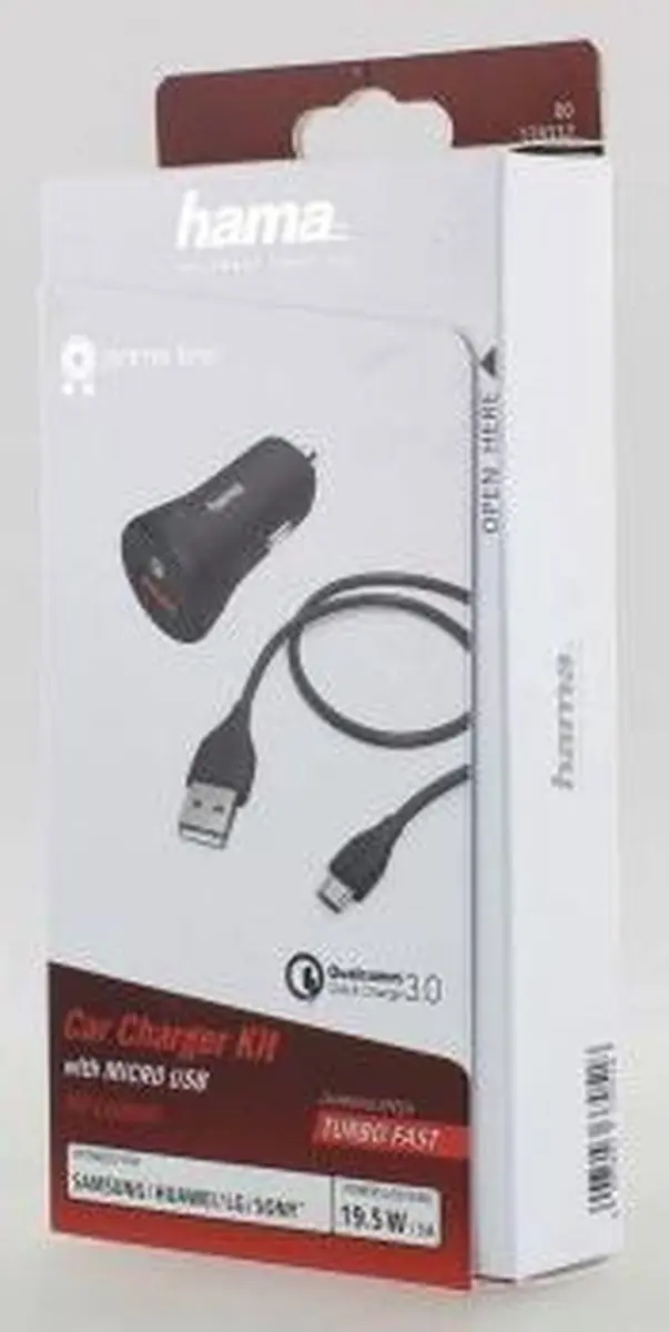 Hama Auto-opladerset Micro USB 3A 00178337 - Zwart - afbeelding 6 van 6
