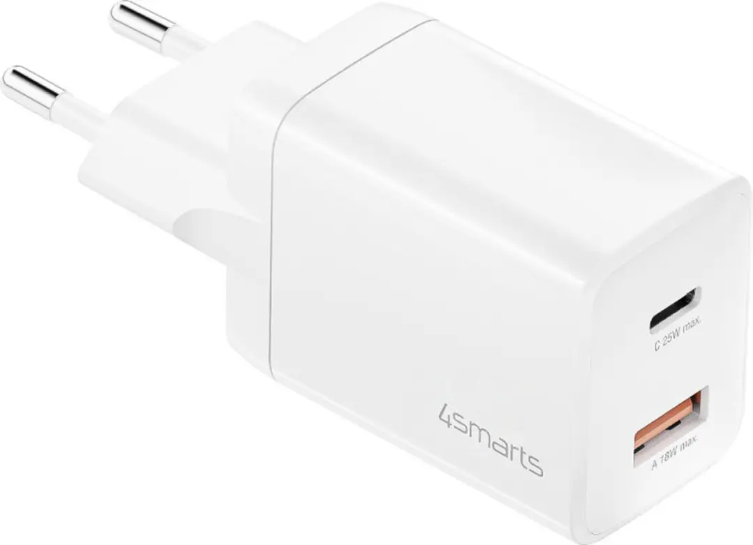 4Smarts PDPlug Duos 25W USB/USB-C Snellader - 2x USB - Wit