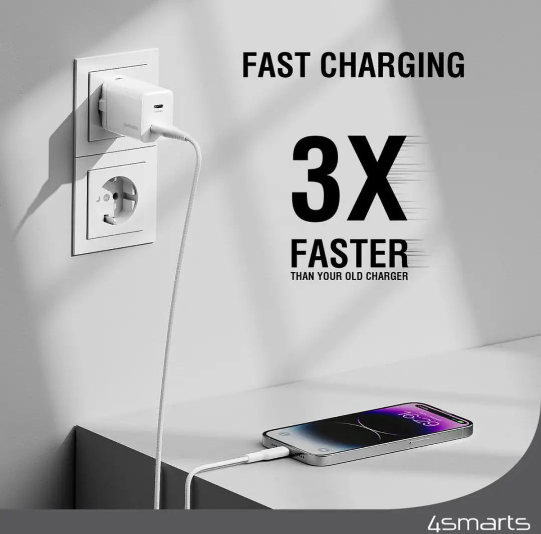 4Smarts PDPlug Duos 25W USB/USB-C Snellader - 2x USB - Wit - afbeelding 6 van 6