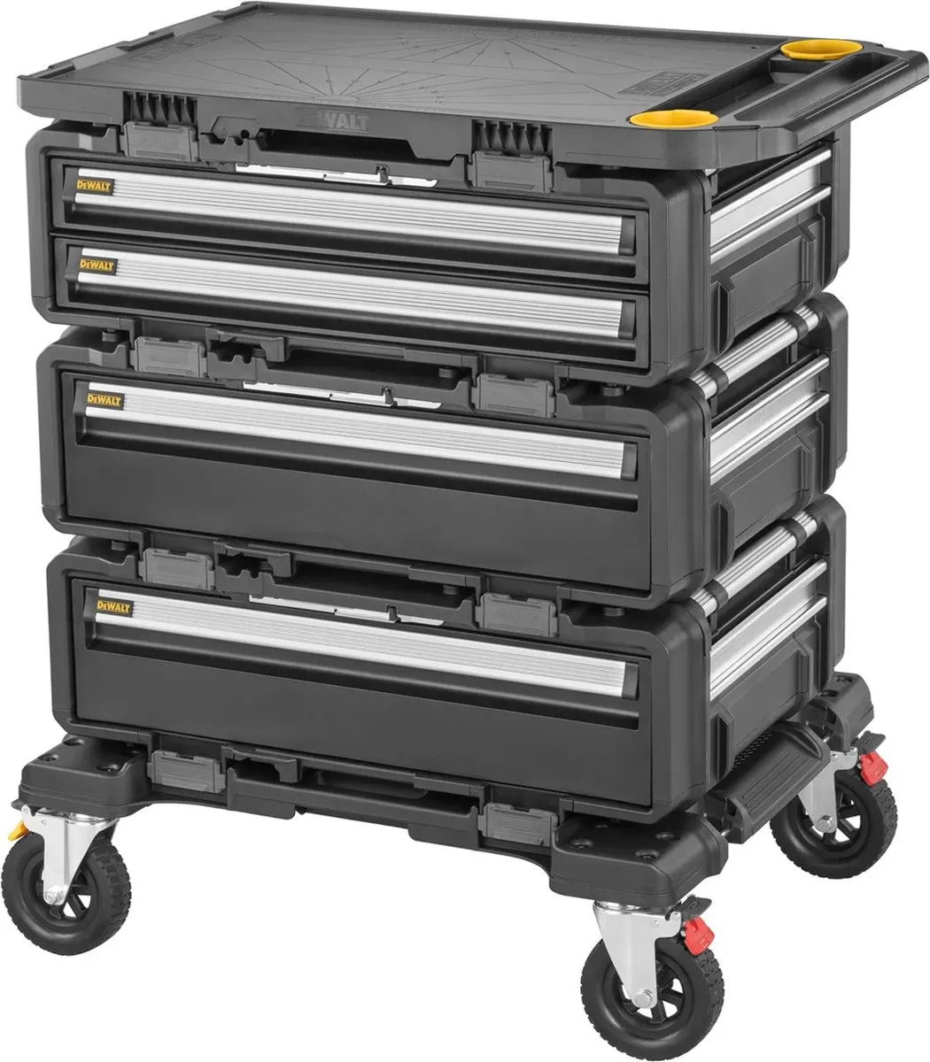 DeWalt ToughSystem 2.0 DWST60510-1 Modulaire Gereedschapskar - 3 Lades - Geel