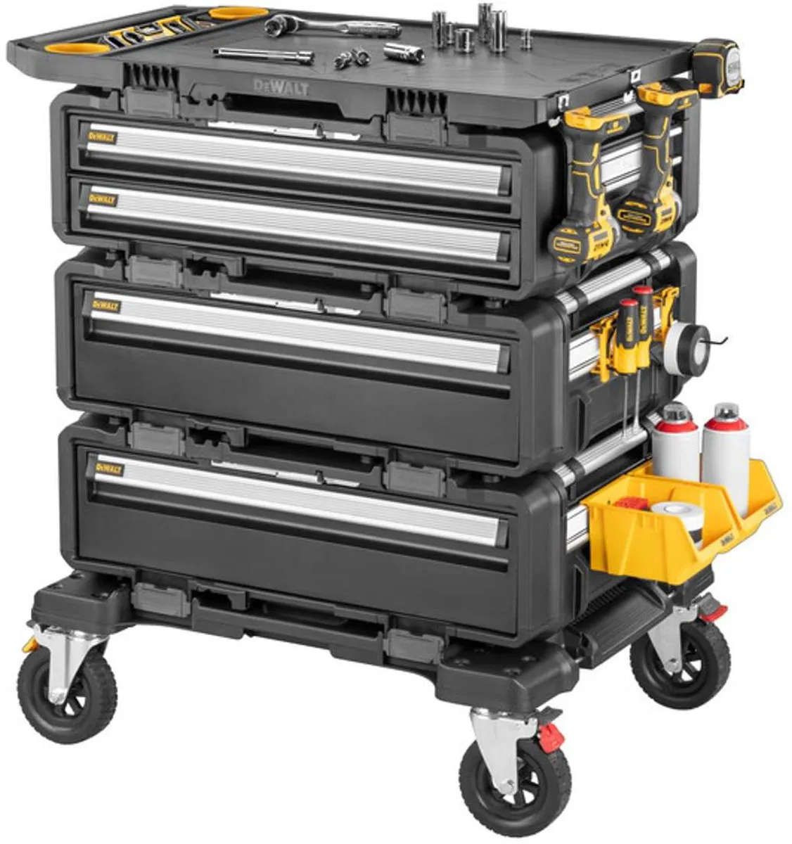 DeWalt ToughSystem 2.0 DWST60510-1 Modulaire Gereedschapskar - 3 Lades - Geel