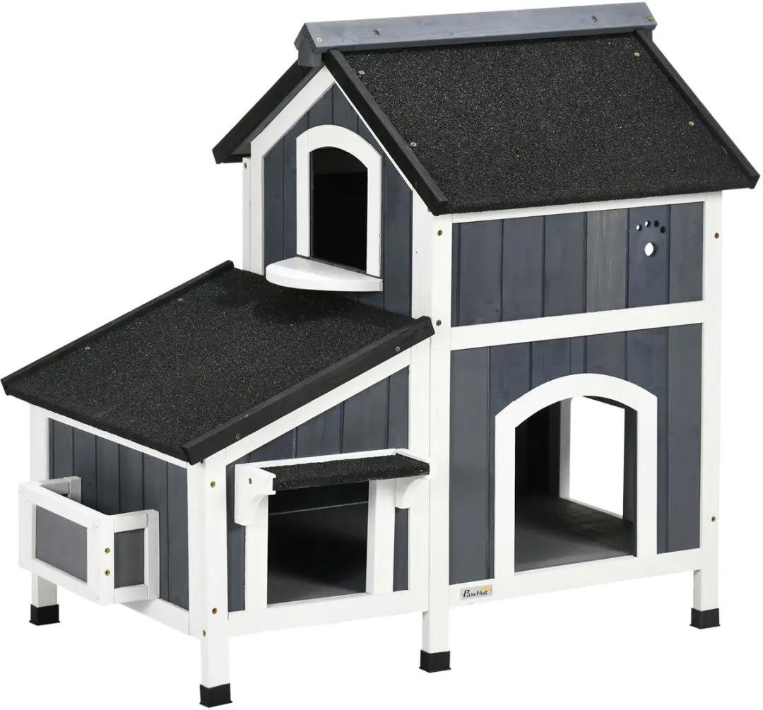 Pawhut Kattenhuis met Bloembak