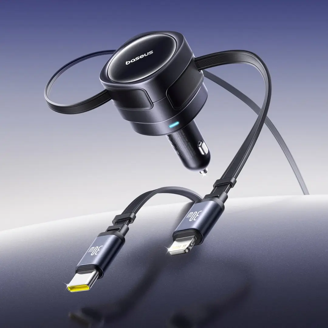 Baseus Autolader USB-C Lightning 60W - Transparent