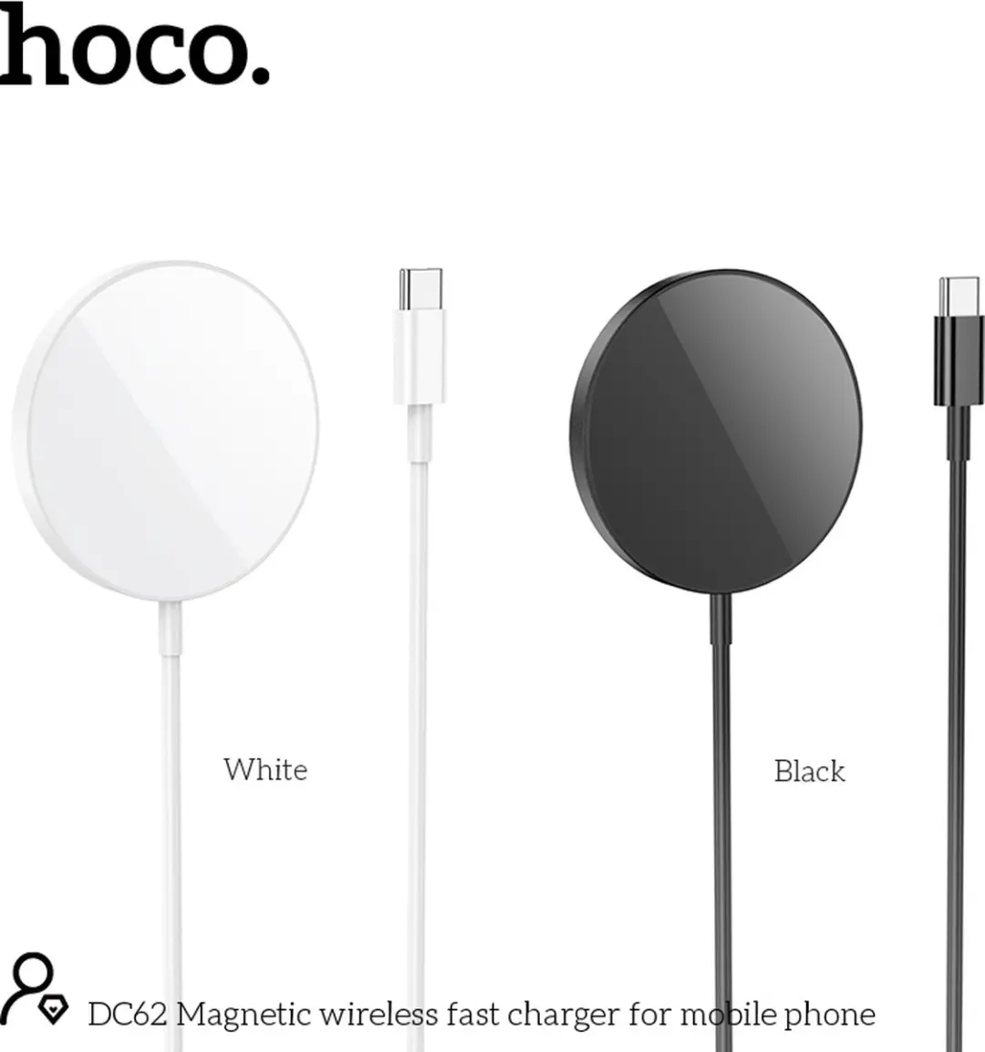 Hoco Magnetische Draadloze Lader 15W - MagSafe - Wit