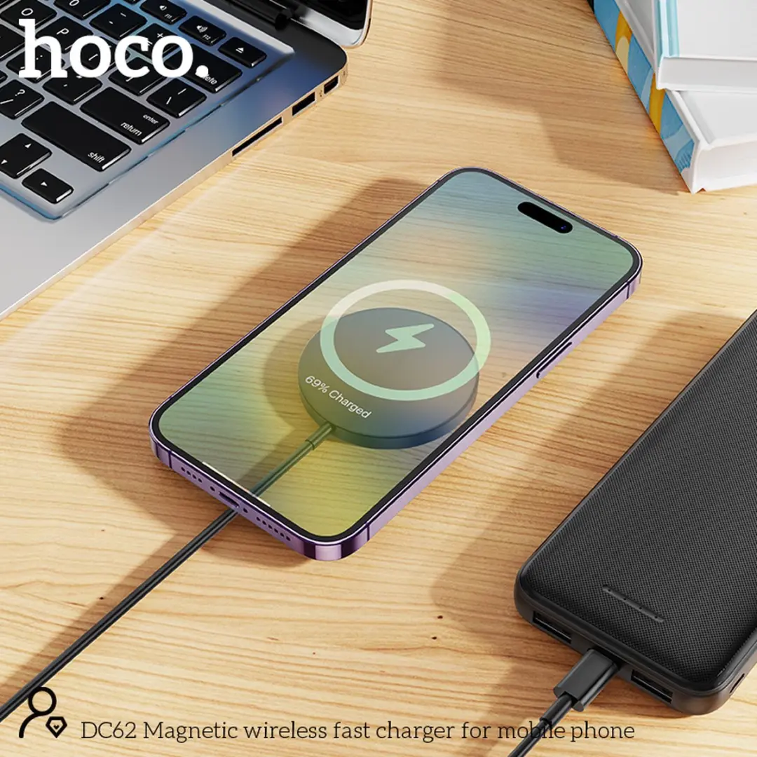 Hoco Magnetische Draadloze Lader 15W - MagSafe - Wit - afbeelding 6 van 6