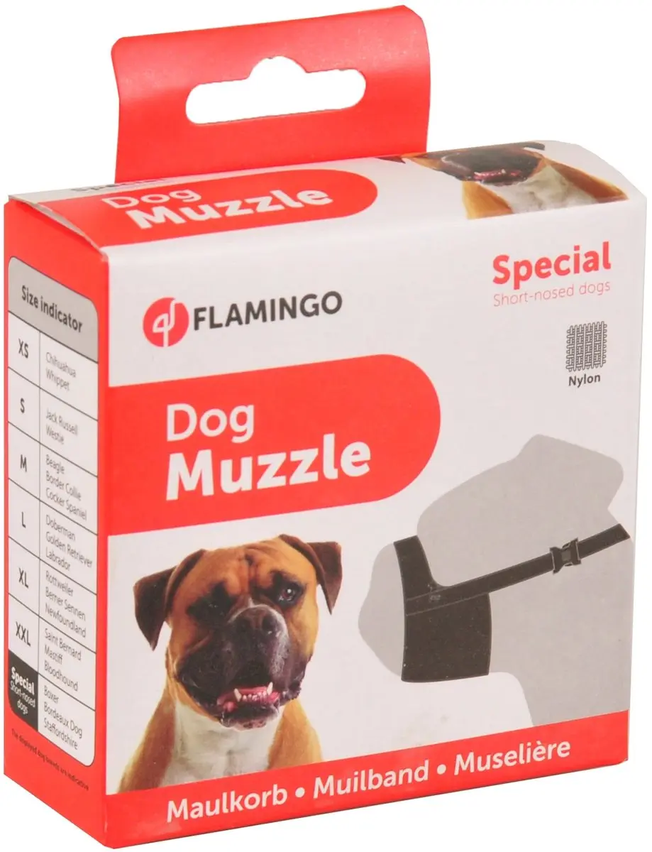 Flamingo Ned Muilband Honden XXL - Zwart