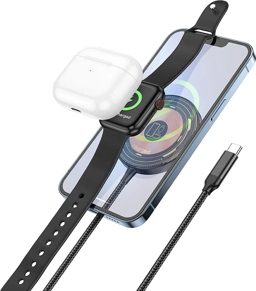 Hoco 3-in-1 MagSafe Oplader 15W
