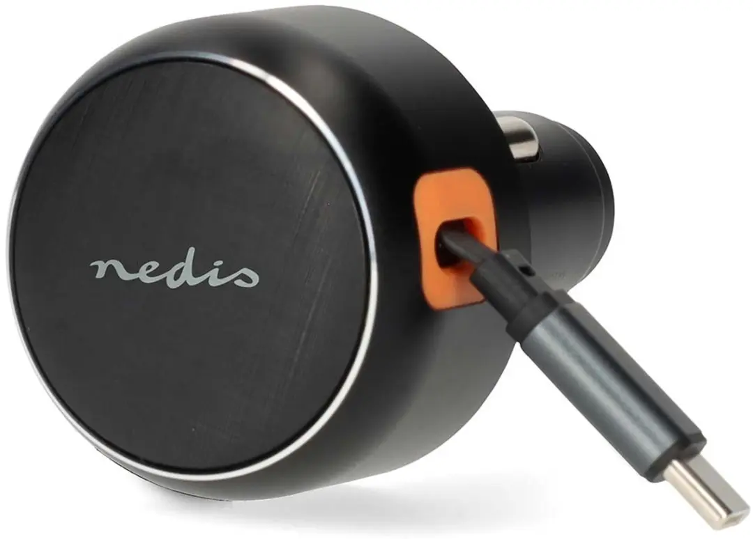 Nedis CCH1C30WBK Autolader 30W - USB-C - 0,7m - Donkergrijs