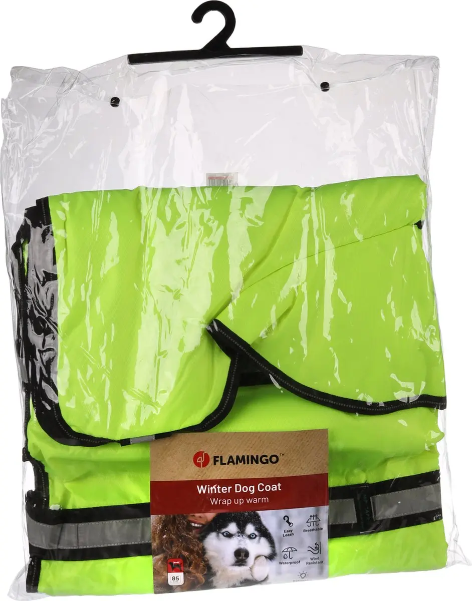Flamingo Winterjas Eisbär voor Honden - Fluo Geel - Maat XXL - afbeelding 6 van 6