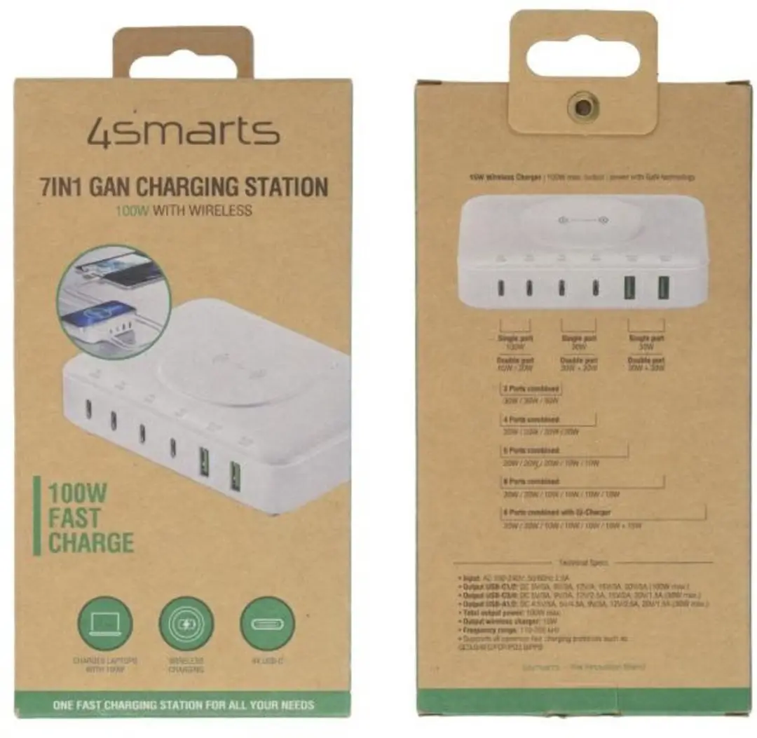 4Smarts 4252011906468 7-in-1 Oplaadstation 100W - Wit