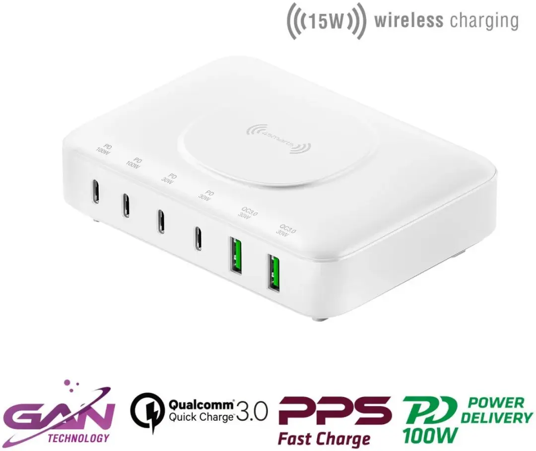 4Smarts 4252011906468 7-in-1 Oplaadstation 100W - Wit - afbeelding 6 van 6