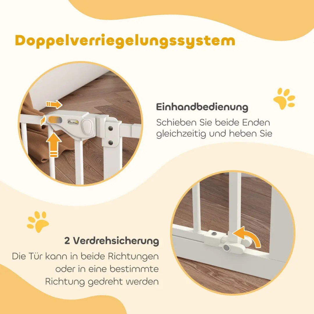 Pawhut Hondenhek Uitbreidbaar Klemmontage - Wit