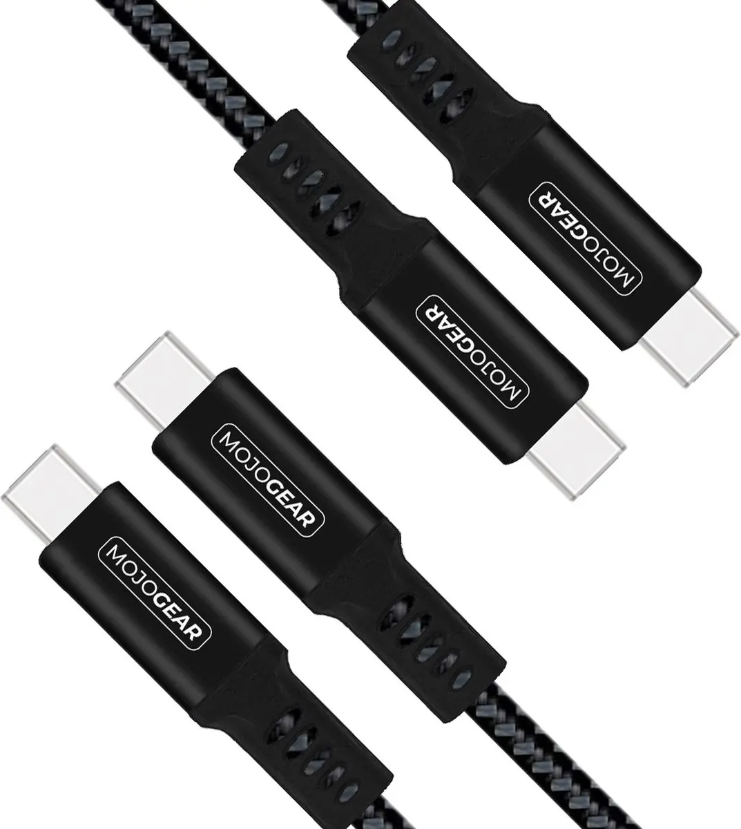 MOJOGEAR Charge+ EC.B_5 Snellader 65W - 3x USB - 2x 3m USB-C Kabel - Zwart