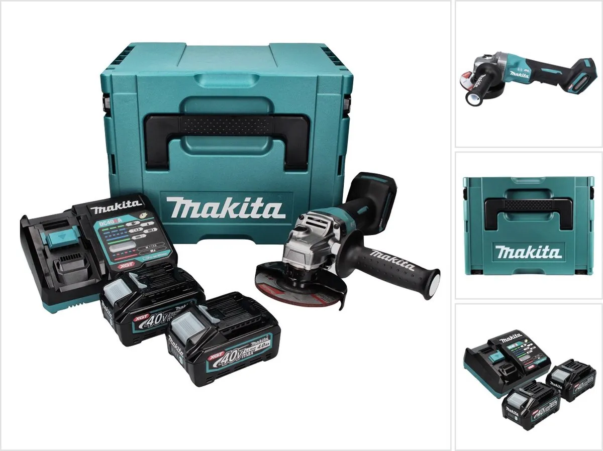 Makita GA013GM201 Accu Haakse Slijper 125mm XGT 40V - 2x Accu