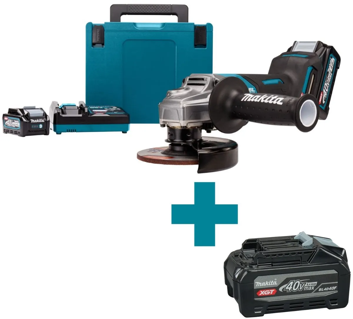 Makita GA013GM201 Accu Haakse Slijper 125mm XGT 40V - 2x Accu