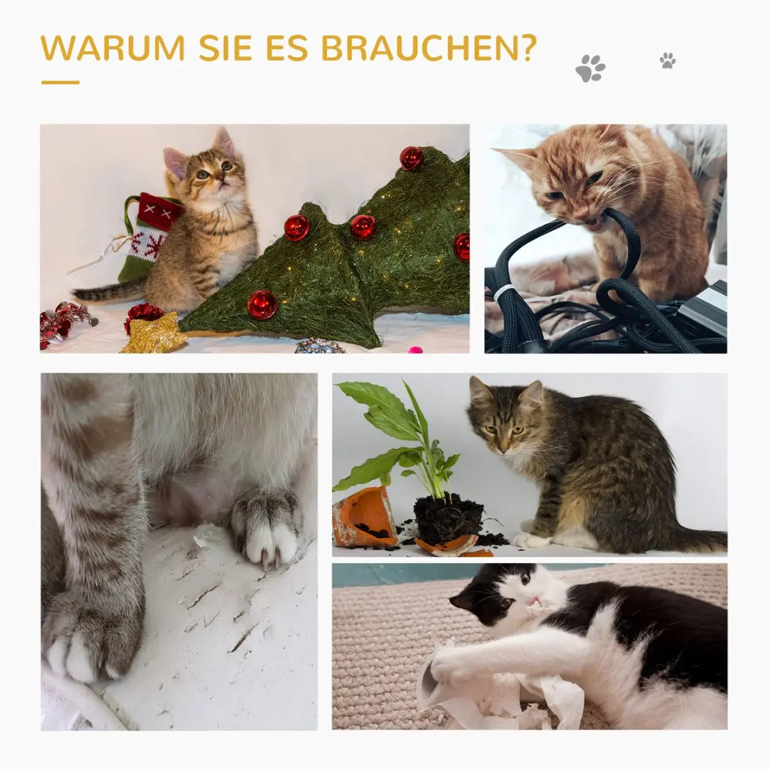 Pawhut Kattenboom 40x40x57cm - 3 Niveaus - 2 Ligplekken - Grijs