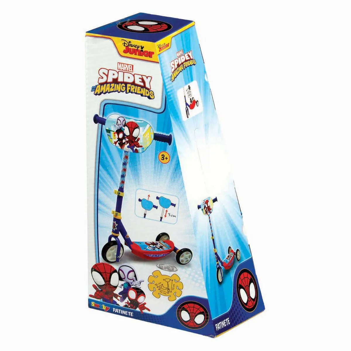 Smoby Spider-Man Scooter Step 3.4 Inch - Rood/Blauw