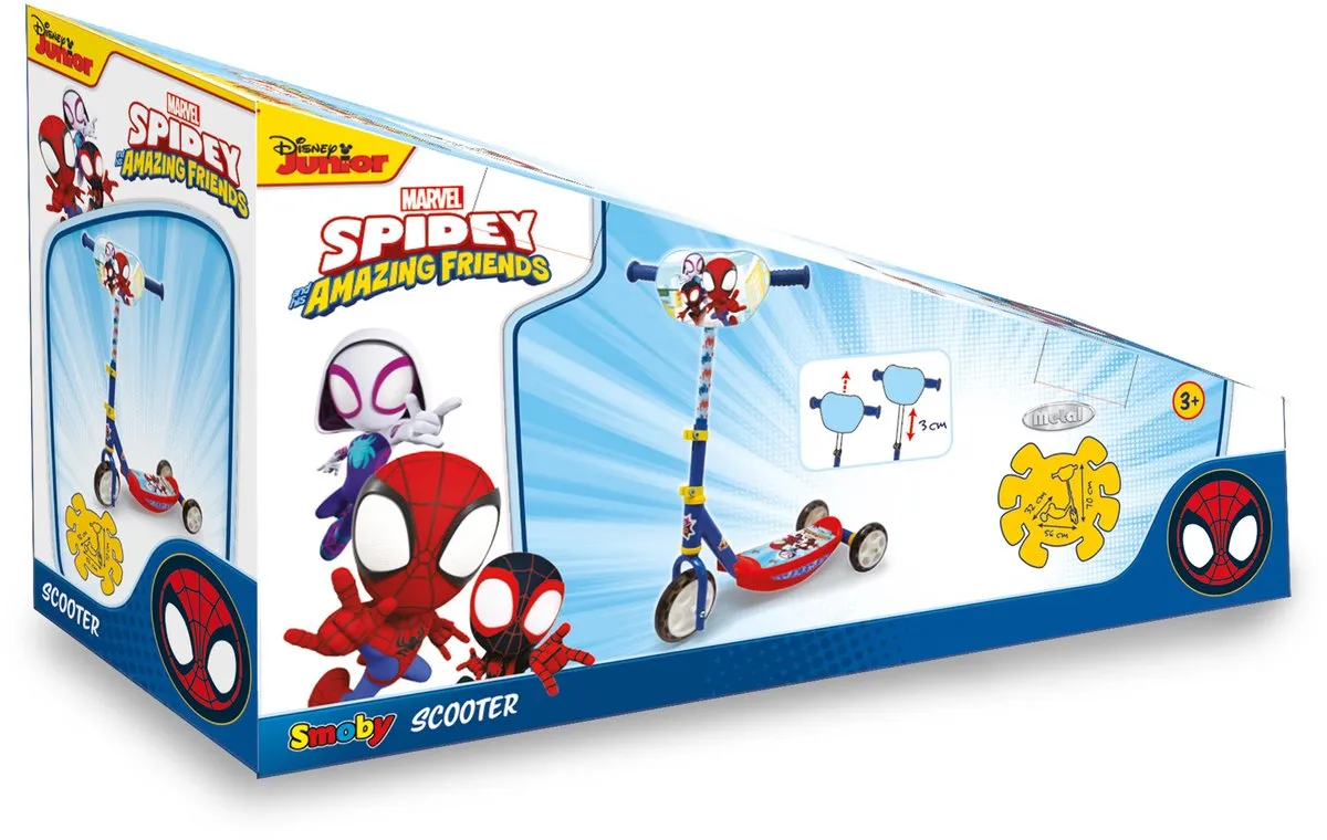 Smoby Spider-Man Scooter Step 3.4 Inch - Rood/Blauw