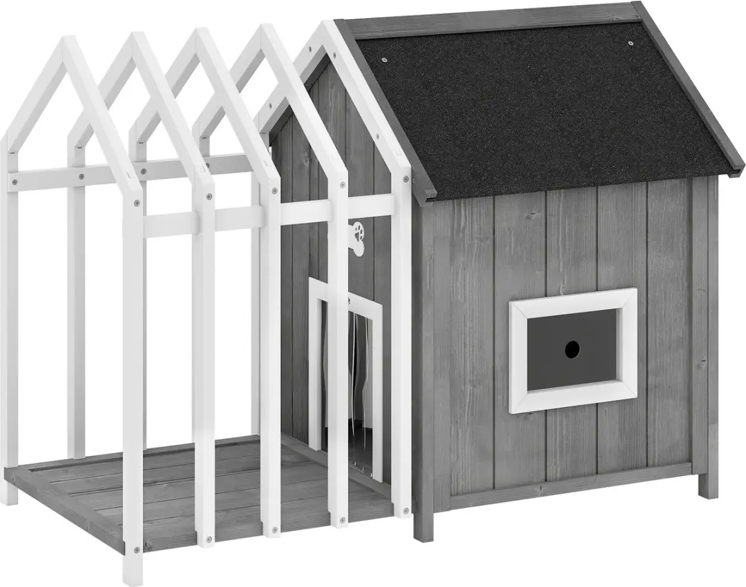 Pawhut Hondenhok Vurenhout 106x62,5x80,5cm