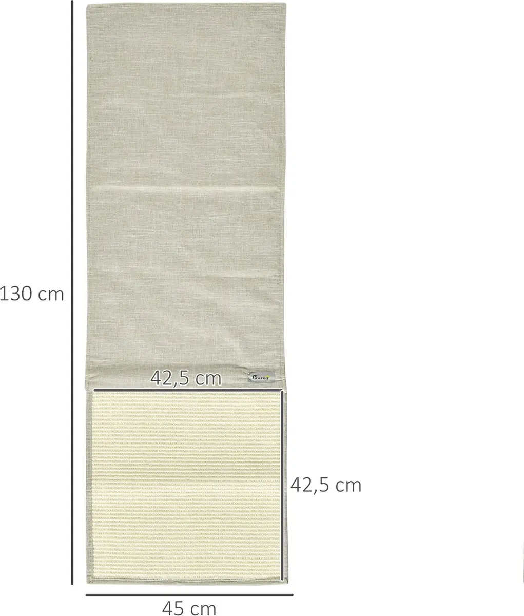 Pawhut Kratzmatte Sofa 130x45cm - Beige/Grijs
