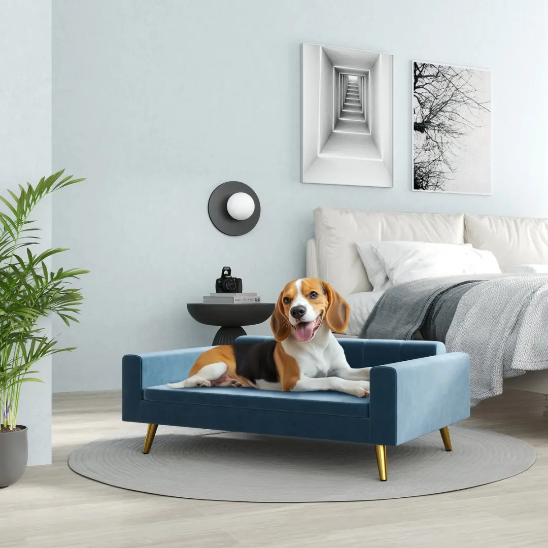 Pawhut Huisdierenbank Blauw - 94x59,5x31,5cm