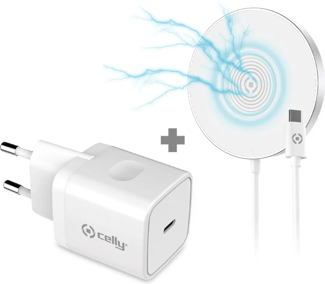 Celly MagCharge MAGCHARGEKIT Draadloze Oplader 20W - Wit