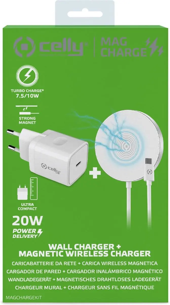 Celly MagCharge MAGCHARGEKIT Draadloze Oplader 20W