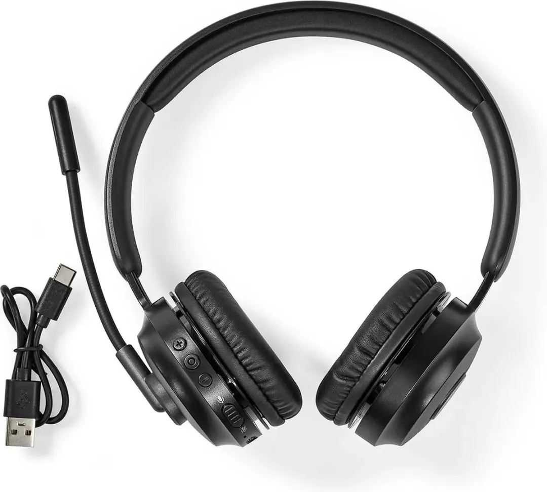 Nedis PC-Headset CHSTB310BK - Bluetooth - Opvouwbare microfoon - Zwart - afbeelding 6 van 6
