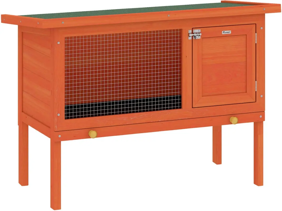 Pawhut Konijnenhok Dennenhout 90x45x65cm