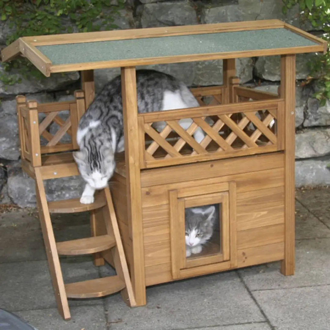 Kerbl Kattenhuis Lodge Bruin - 77x50x73cm - afbeelding 5 van 6