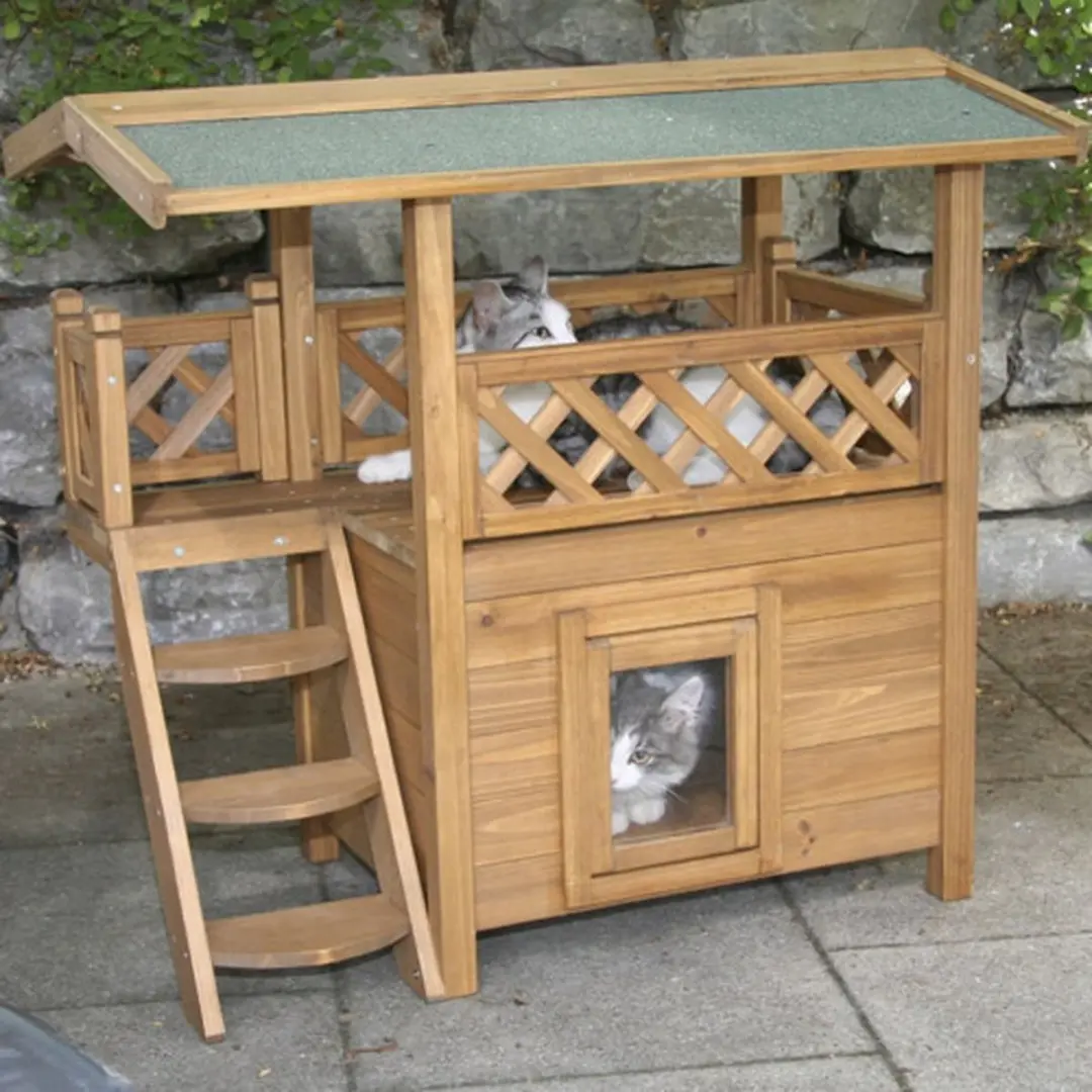 Kerbl Kattenhuis Lodge Bruin - 77x50x73cm - afbeelding 6 van 6
