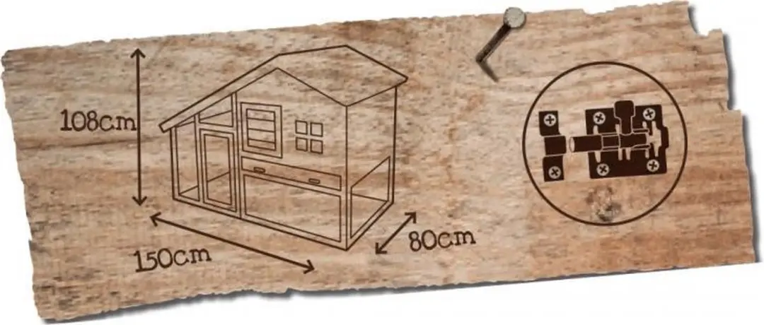 Duvo Woodland Tridolf Cottage Konijnenhok 2 verdiepingen