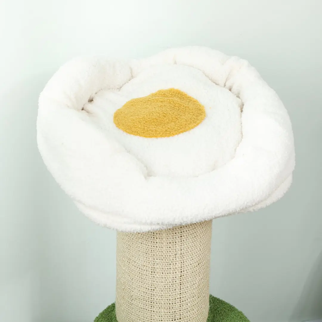 Pawhut Kattenkrabpaal 45x45x92cm - 2 Niveaus - Groen