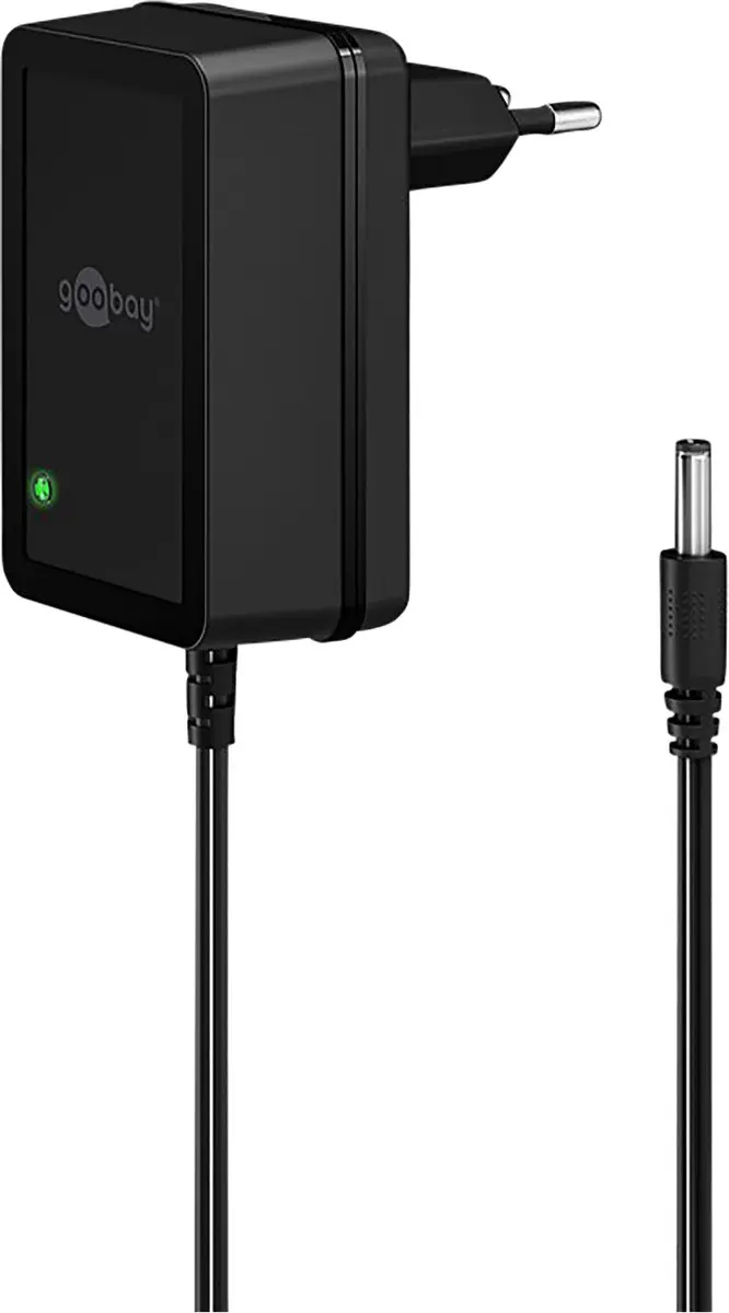 Goobay voedingsadapter | 12V DC | 1,5A | 18W | 5,5 x 2,1mm | 1,8 meter