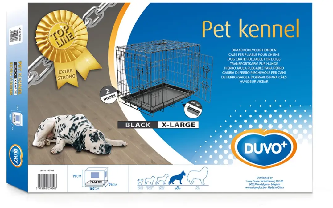 Duvo+ Benche Topline hondenbench zwart 107x71 cm
