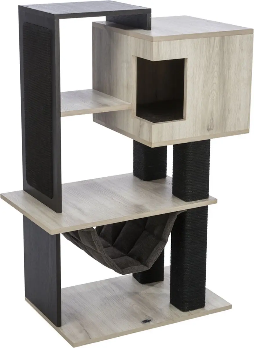 Trixie Citystyle Krabpaal Grijs/Zwart 98cm - 2 Ligplekken