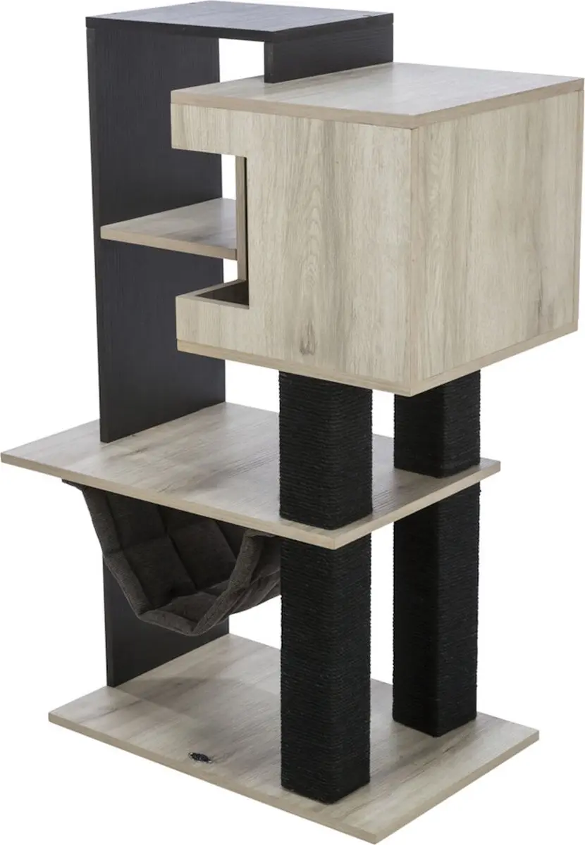Trixie Citystyle Krabpaal Grijs/Zwart 98cm - 2 Ligplekken