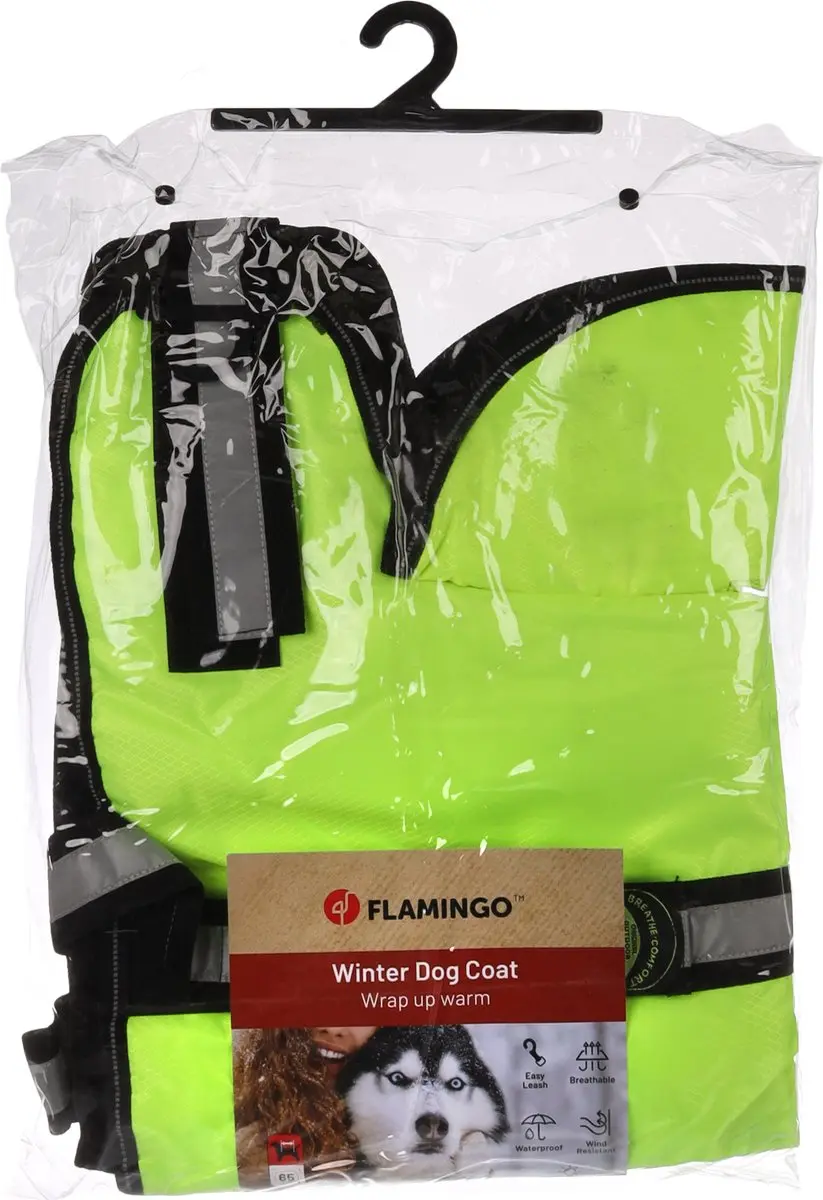 Flamingo Winterjas Eisbär Hondenjas - Fluogeel - Maat L