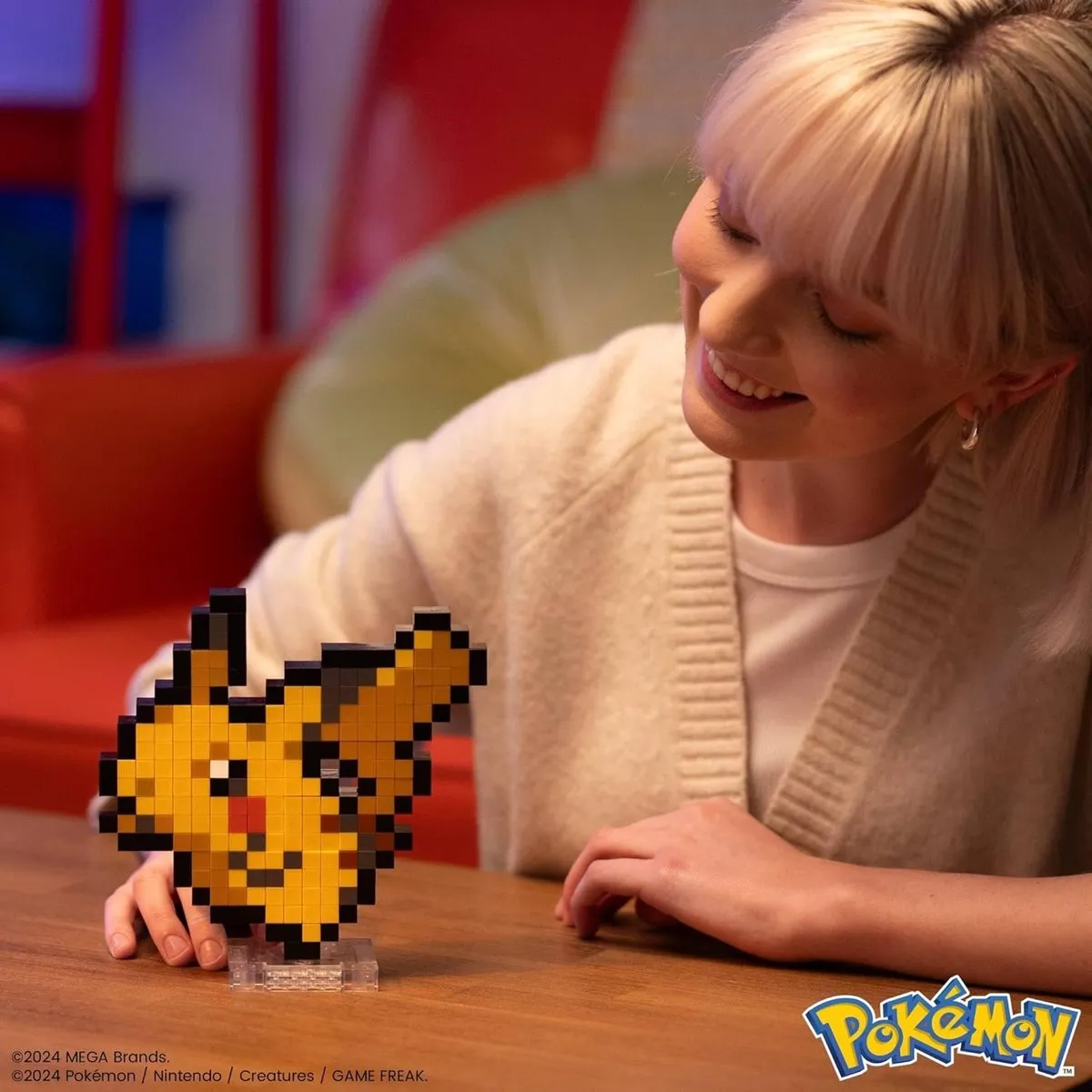 Mattel Pokémon Pikachu Pixel Art Bouwset 400 Stuks - Multicolor