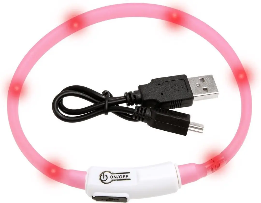 Flamingo Kattenhalsband LED Visio Light Roze - 20-35cm - afbeelding 2 van 4