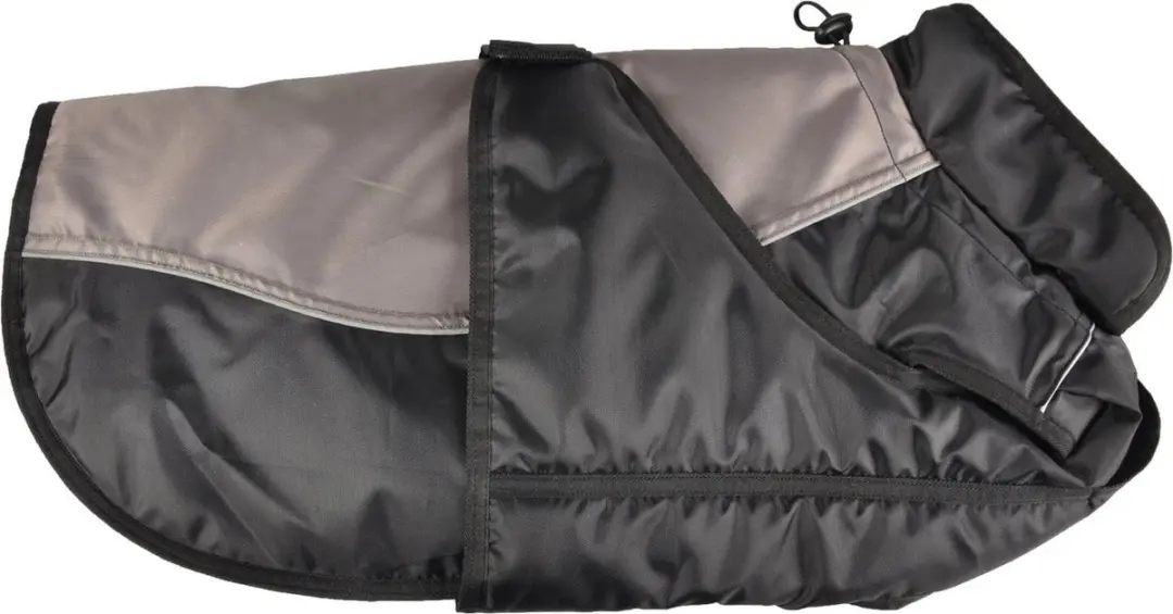 Flamingo Winterjas Zane Hondenkleding - XL - 70 cm - Zwart&Grijs